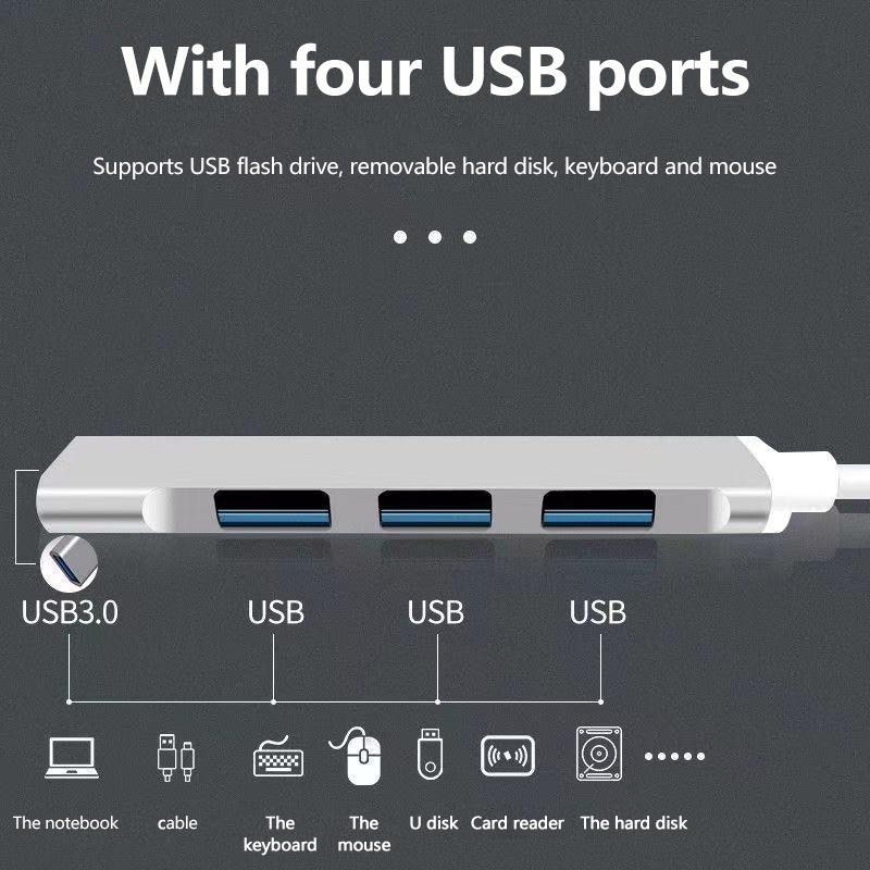 Đầu Chia 4 Cổng USB 3.0 OTG Đa Năng Tiện Dụng Chất Lượng Cao