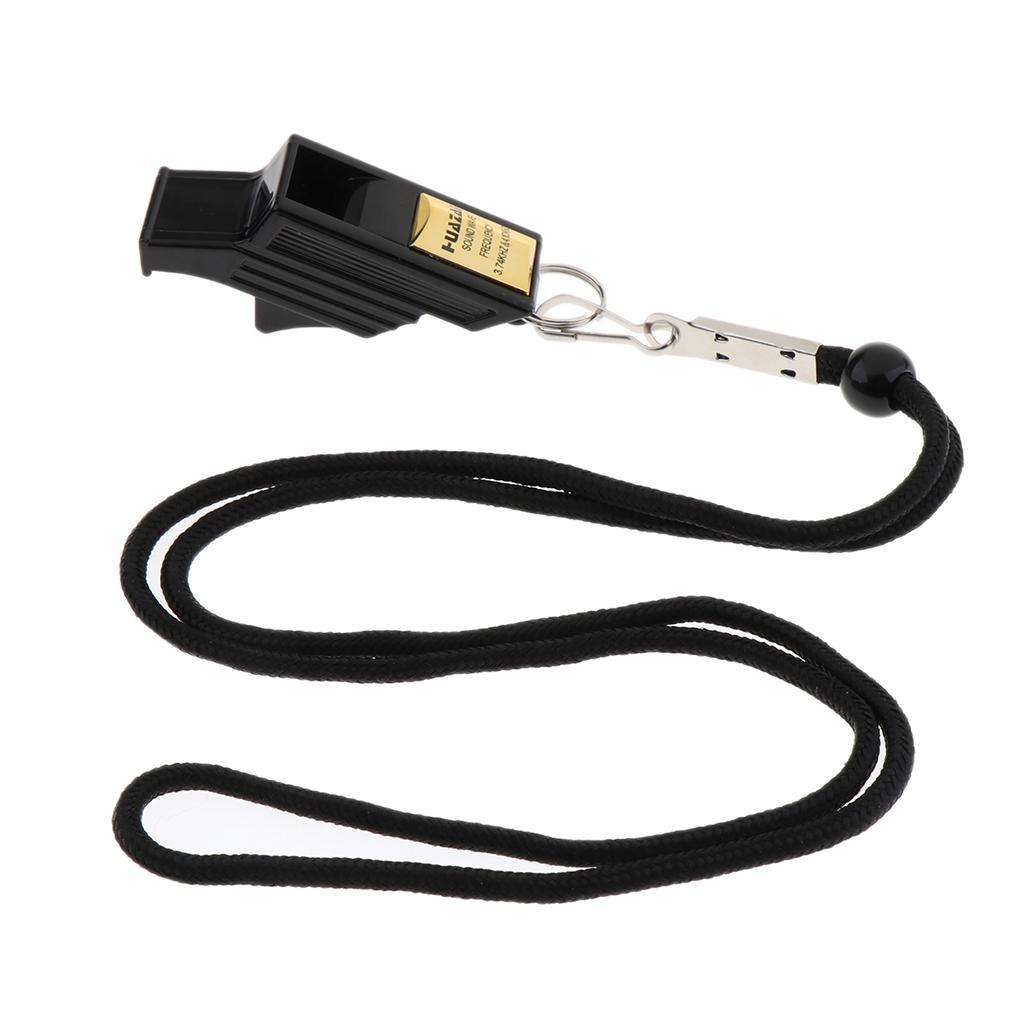 2Set Sports Referee Coaches Whistle, Finger Grip Pealess Whistle with Lanyard - Great Survival Tool for Emergency Camping, Hiking, Boating, Lifeguard