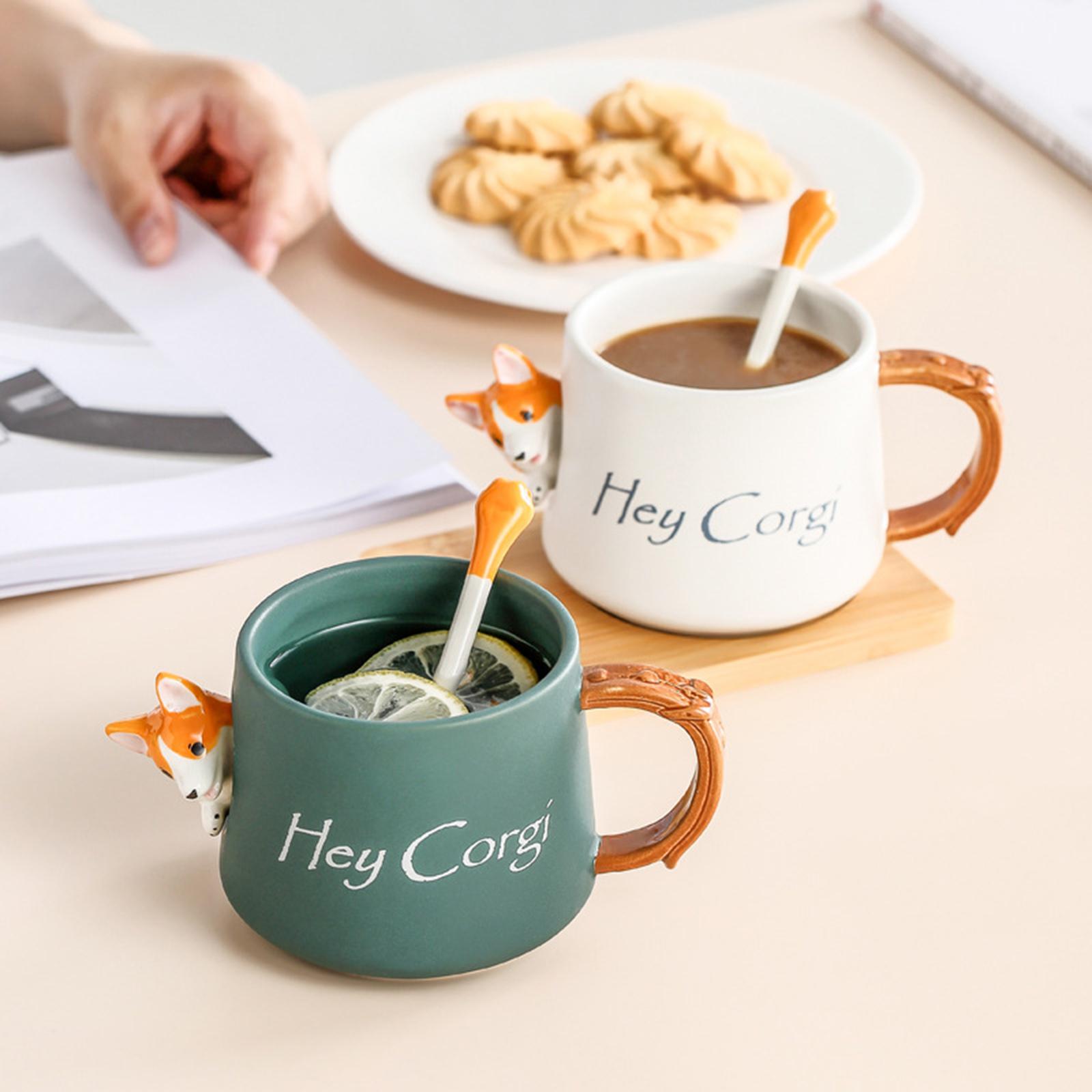 3D Corgi Ceramic Mug Novelty Juice Drink Cup for Girl Friends