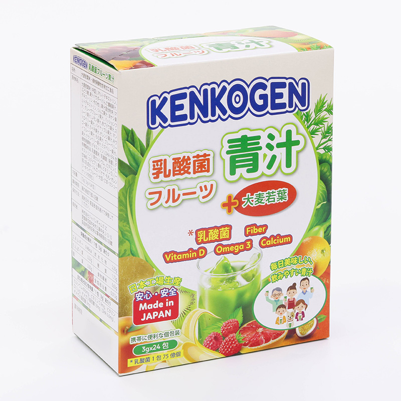 Bột mầm lúa mạch non Aojiru Kenkogen trái cây lợi khuẩn, chất xơ, Omega 3, Canxi D, Vit C