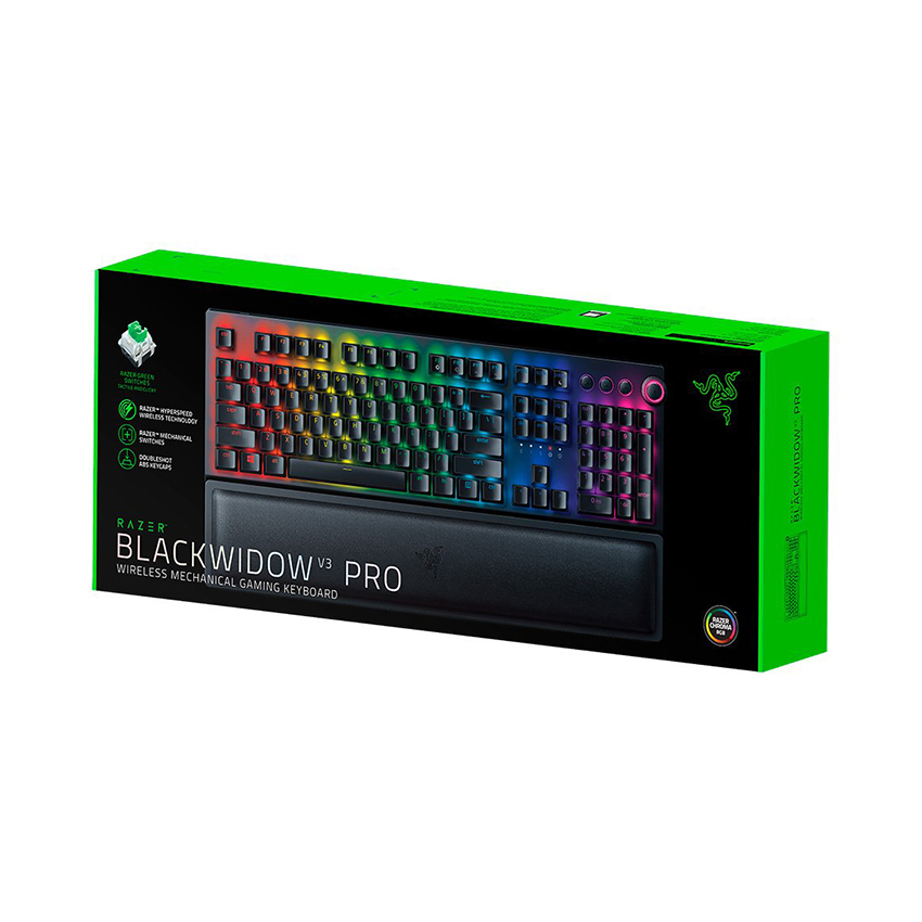 Bàn phím Razer BlackWidow V3 Pro-Wireless Mechanical-Green Switch_RZ03-03530100-R3M1- HÀNG CHÍNH HÃNG