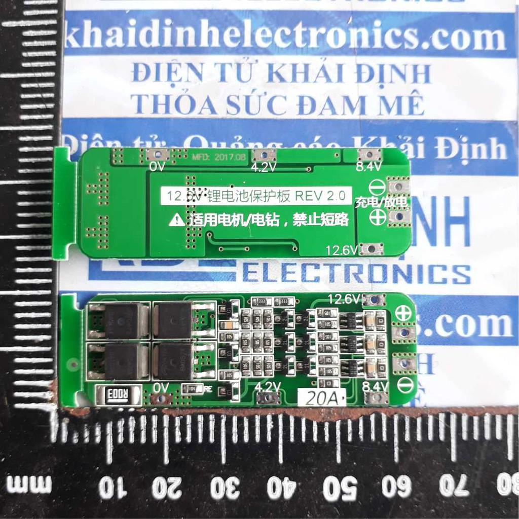 module SẠC, bảo vệ quá tải pin 18650 3 viên 11.1V-12.6V 20A kde3791