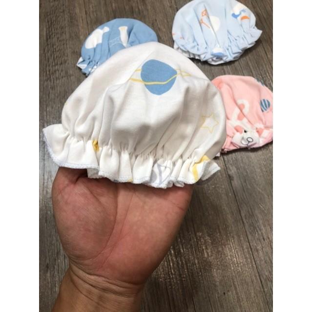 (0-3m) Mũ / Nón Bèo Chất Cotton Dễ Thương Cho Bé Gái Sơ Sinh