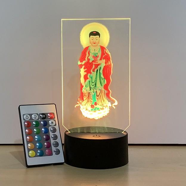 Hình Phật Adida in UV, adida gắn trên ô tô bằng mica đẹp kèm đèn Led 3D