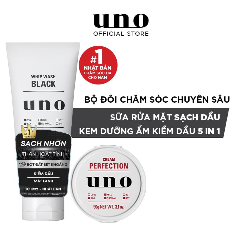 Bộ đôi làm sạch dưỡng da Kiểm soát nhờn tối ưu UNO