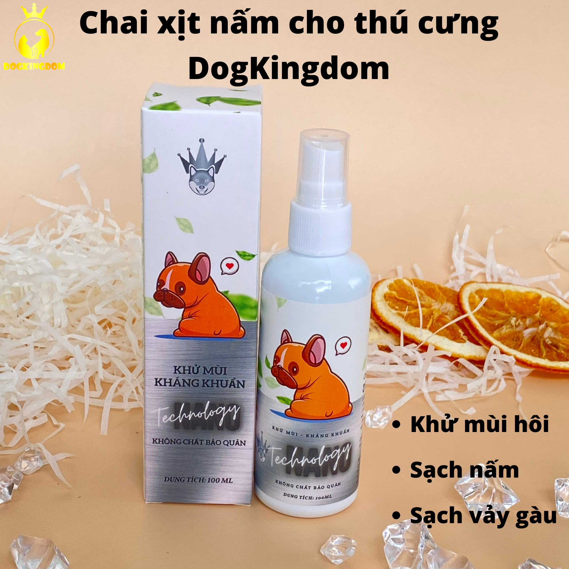 Chai Xịt Nấm Khử Mùi Cho Thú Cưng DOGKINGDOM