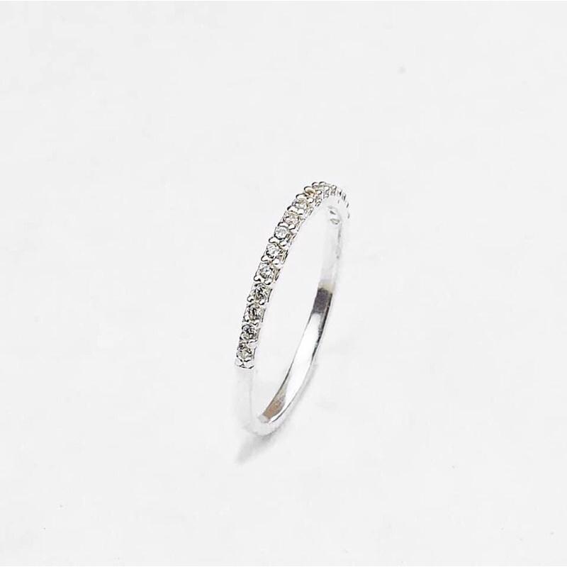 Nhẫn bạc nữ-Nhẫn dải đá siêu xinh BẠC ĐẸP