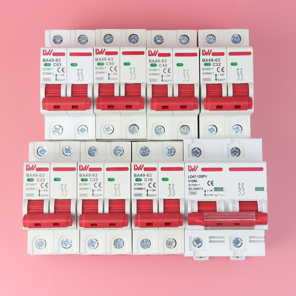 Bộ ngắt mạch tự động LW MCB DC 2P 1000V Cầu Dao Chuyên Dụng Cho Điện Năng Lượng Mặt Trời