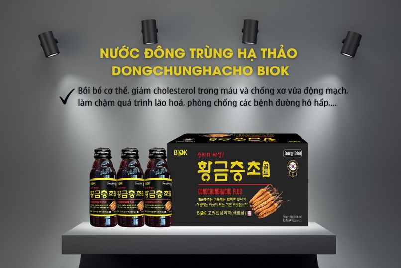 Nước đông trùng hạ thảo plug Wellbio Biok hàn quốc hộp 10 chai x 100ml