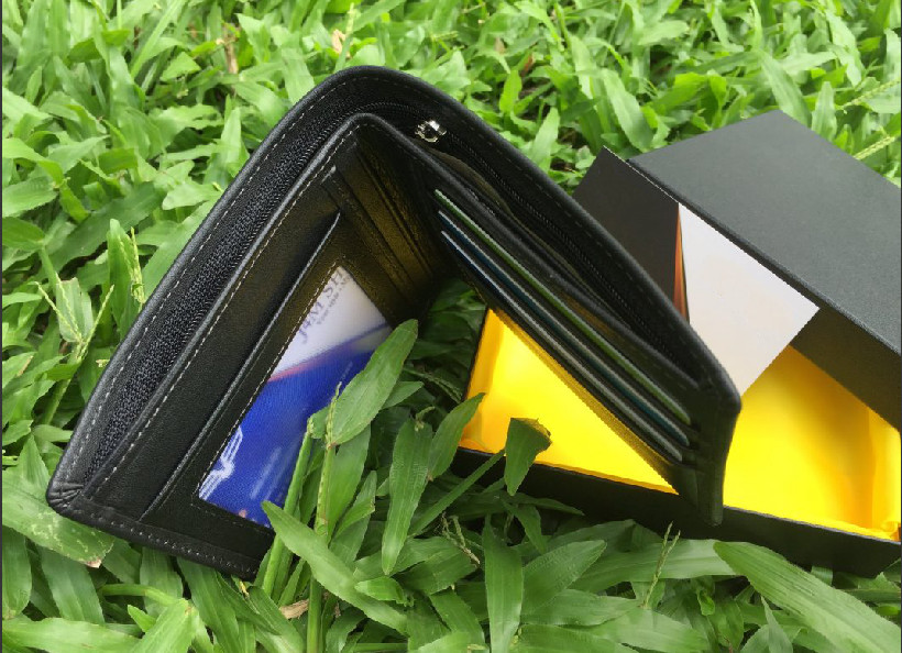 Ví da bò ngang cao cấp màu đen NMD01