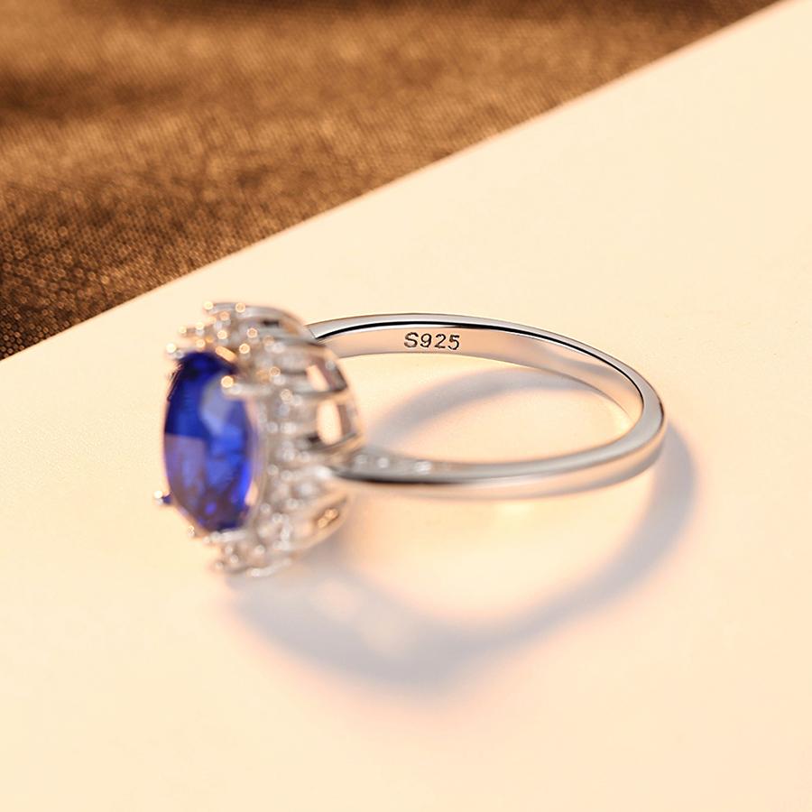 Nhẫn bạc nữ đính đá Saphire xanh tự nhiên cao cấp N2415 Bảo Ngọc Jewelry