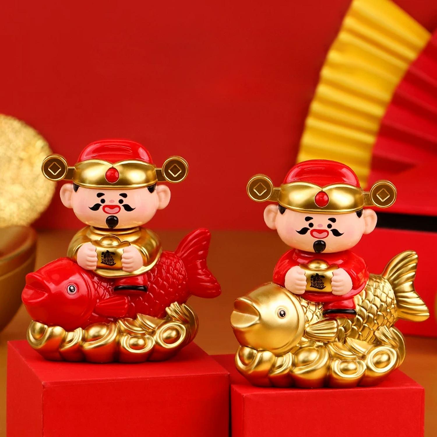 Tượng Thần Tài Cá Lắc - Trang Trí Tết - 8806 - Cá Vàng