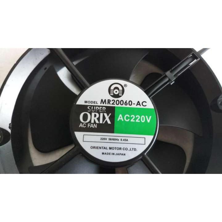 Quạt thông gió Orix tròn 20cm (đen) chạy điện 220v, công suất 60w, quạt tản nhệt