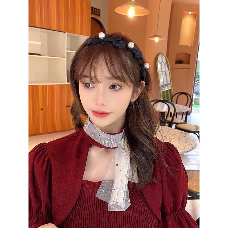 Băng đô - cài tóc nơ đính ngọc tiểu thư