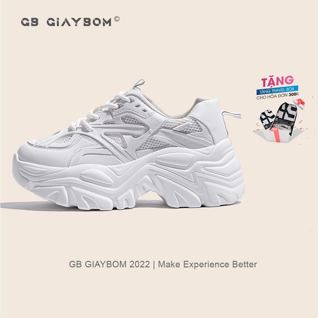 Giày Thể Thao Nữ Độn Đế Giày BOM Sneaker Tăng Chiều Cao Đế Êm Màu Trắng Phong Cách Hàn Quốc Mới Nhất giayBOM B1732