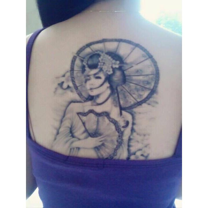 Hình xăm dán cô gái bắp tay 15x21cm- mua 5 tặng 1, mua 10 tặng 4 tấm đồng size