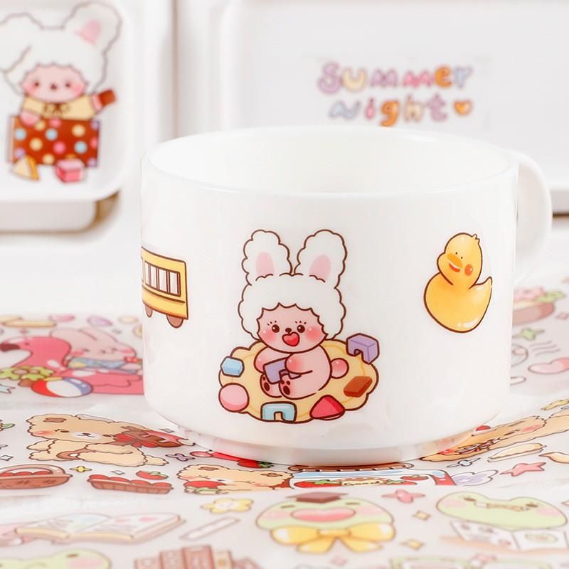 Washi tape chiết lẻ chu kỳ từ cuộn sticker cute rộng 6cm dán sổ mũ bảo hiểm trang trí sổ tay dạng trong chống nước ST10