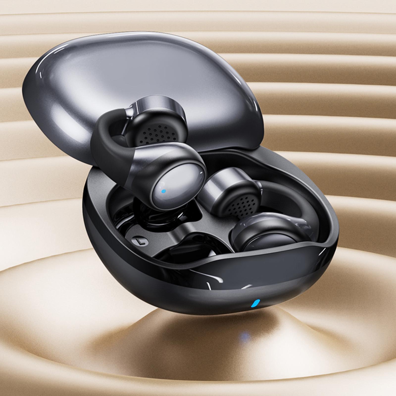 Sport Headphones Earphones V5.3 Ear Clip wearing Ergonomic Lightweight Noise Cancelling Earpiece Headset for All Smart Phones Music Computer