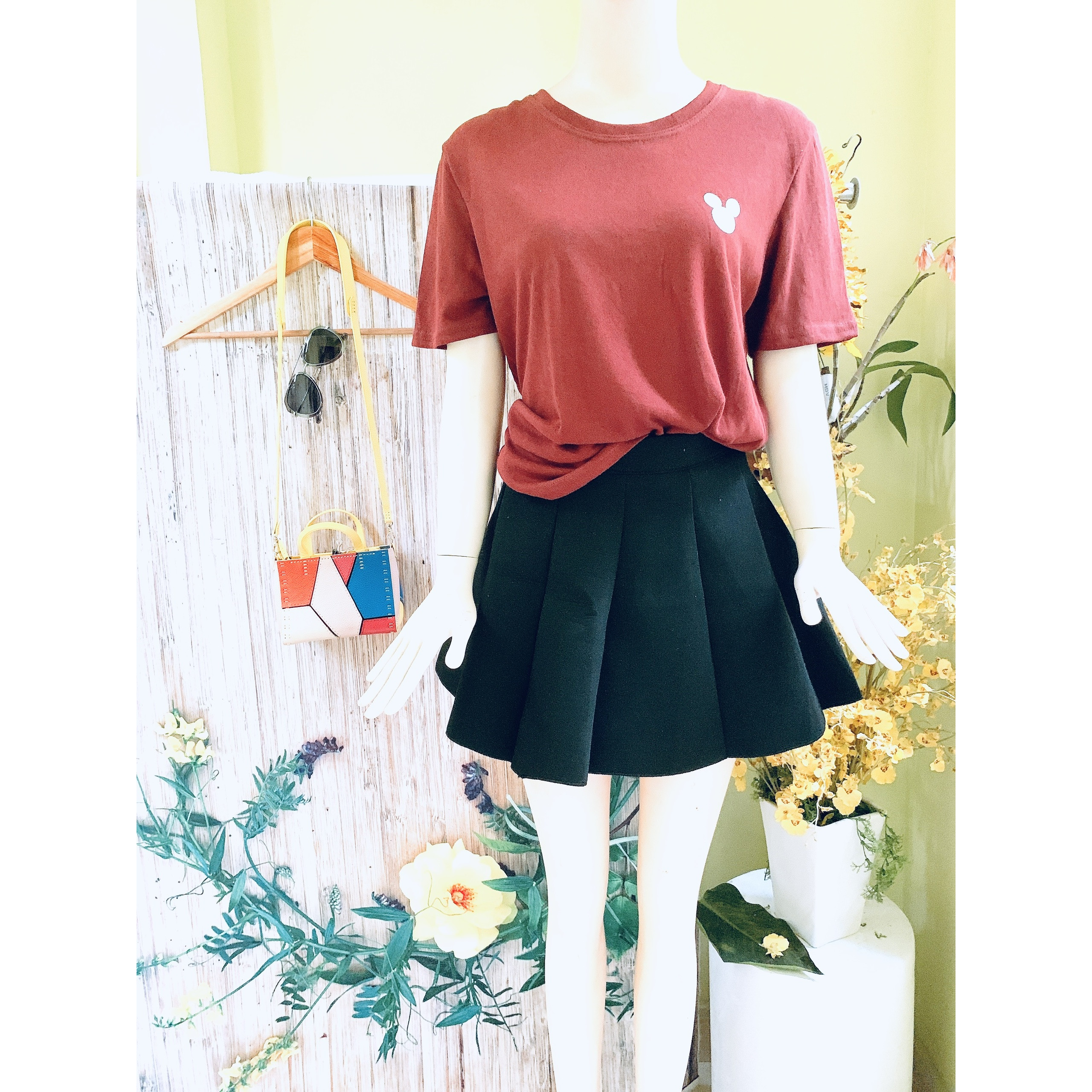 Áo thun giấy in hình gấu form đơn giản dễ thương