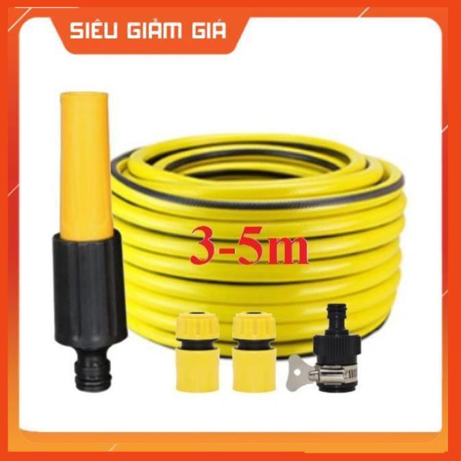 Bộ dây vòi xịt nước rửa xe, tưới cây . tăng áp 3 lần, loại 3m, 5m 206622-5Lcút sập, nối đen, d.vàng