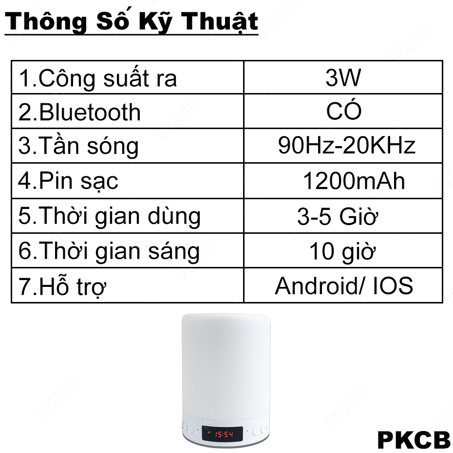 Loa Bluetooth Mini Kiêm Đèn Ngủ Âm Thanh Sống Động PKCB109 - HÀNG CHÍNH HÃNG