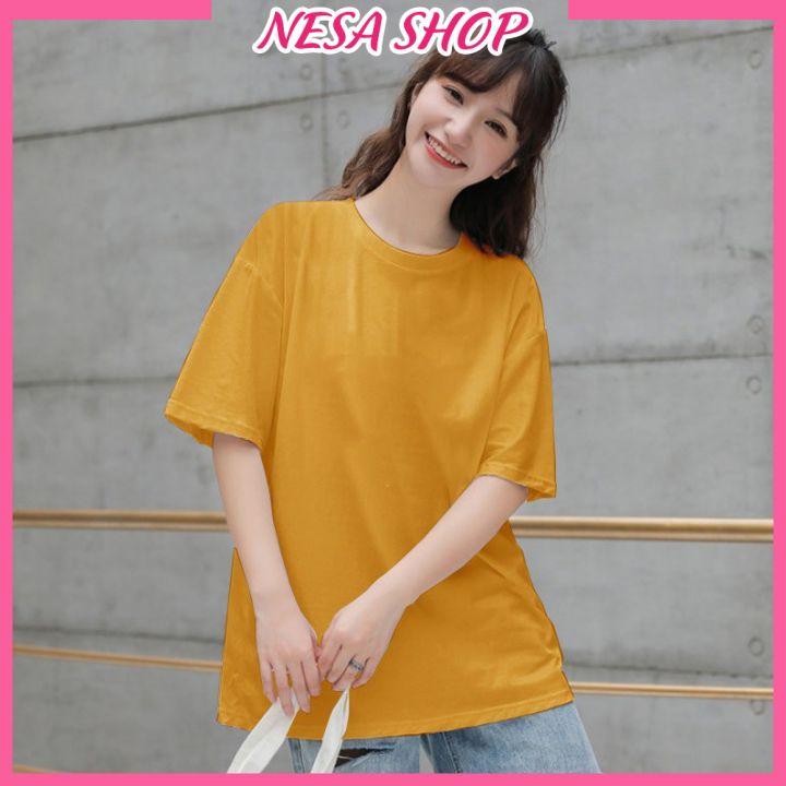 Áo thun trơn nam nữ form rộng, Áo phông tay lỡ, chất liệu thun cotton co giãn, áo unisex đẹp NeSa Shop