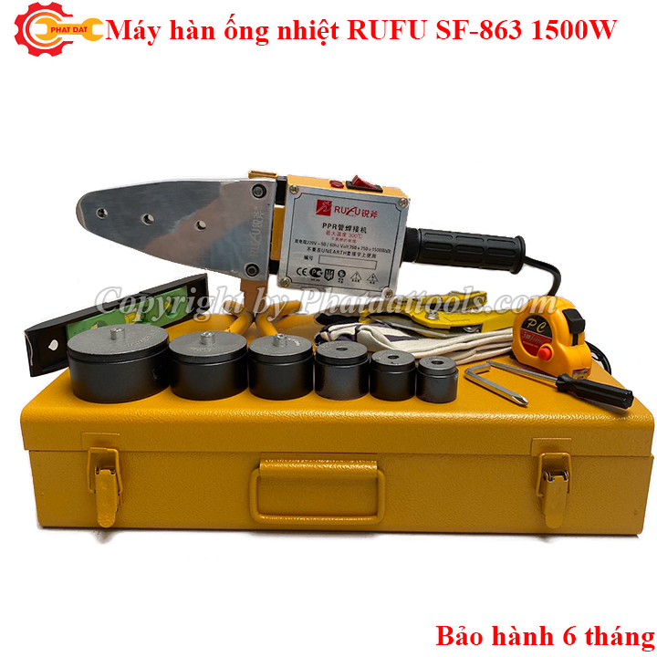 Máy hàn ống nhiệt cỡ lớn RUFU SF863-Công suất 1500W-Đầy đủ phụ kiện-Bảo hành 6 tháng