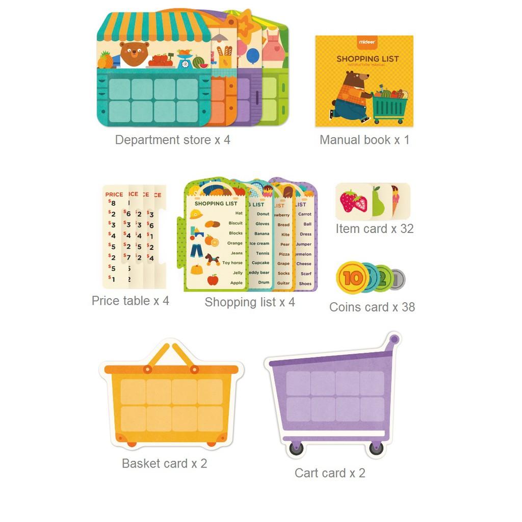 Bộ Trò Chơi Mô Phỏng Mua Sắm Shopping List 3+ - MIDEER