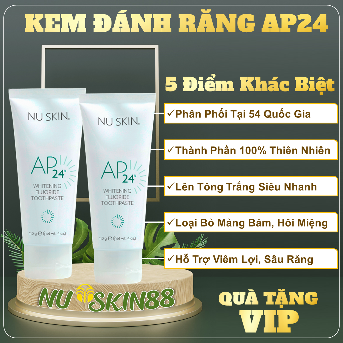 Combo 02 Kem Đánh Răng Nuskin Ap24 Whitening Fluoride Toothpaste