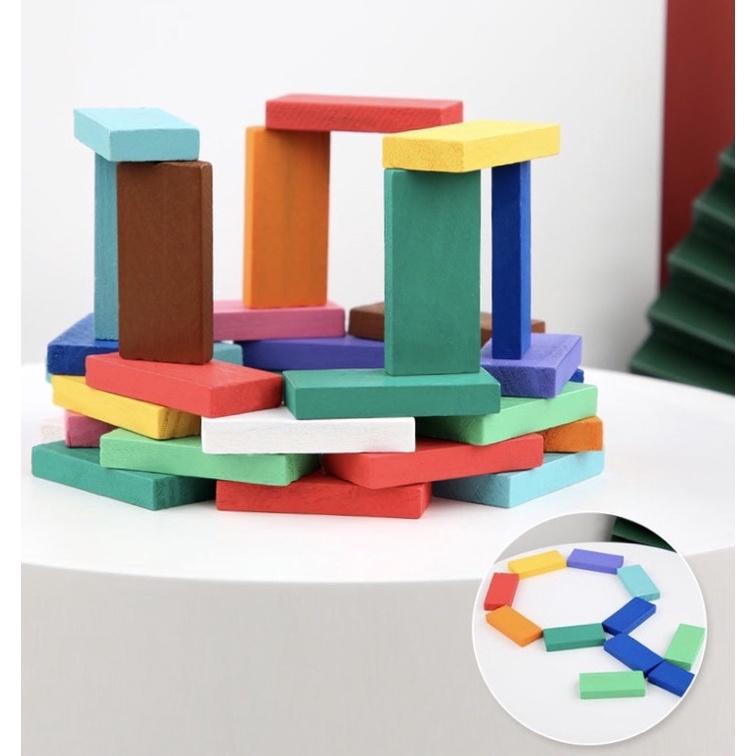 Đồ chơi DOMINO trí tuệ giáo dục cho trẻ em - Đồ chơi thông minh cho bé 100,120 thanh màu gỗ