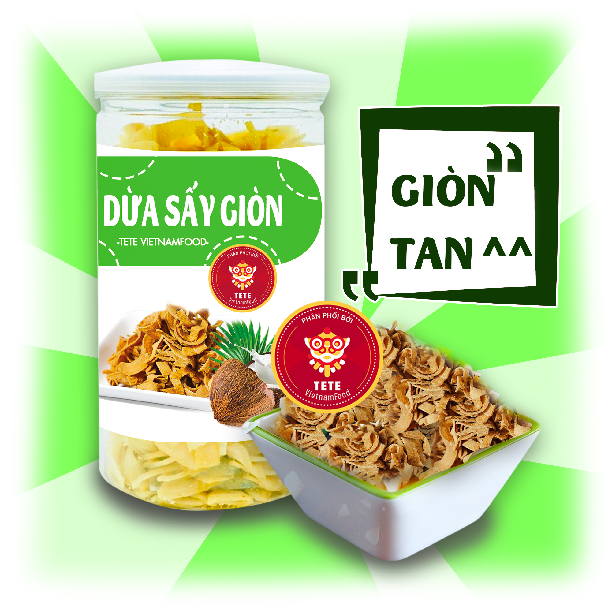 Dừa Sấy Bến Tre TETE 500 gram