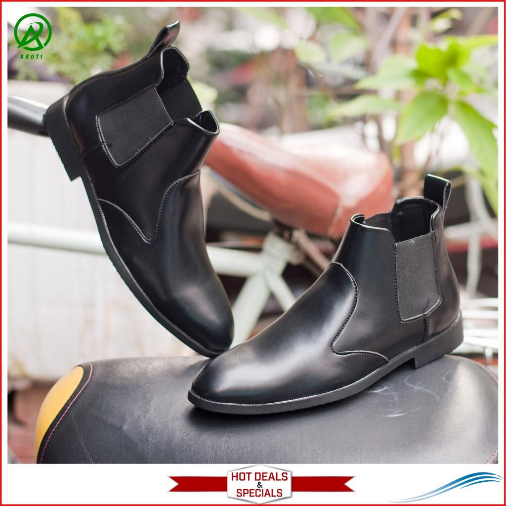 Giày Chelsea Boot Nam Cổ Chun Da Nhám Màu Đen Đế Khâu Rất Chắc Chắn - Giày Chelsea Boot Nam Cổ Chun Da CB520-NHAMCHUN