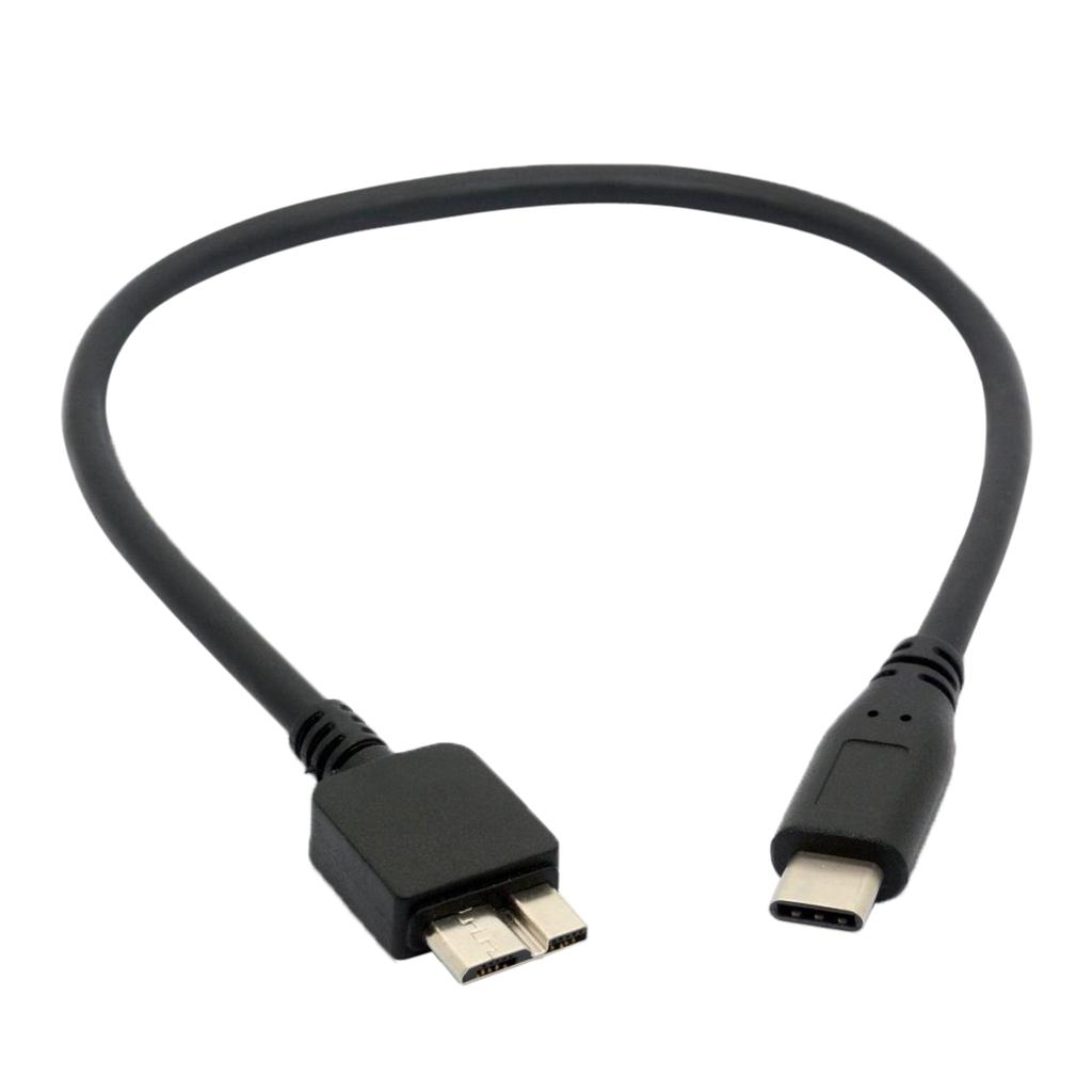 2xUSB C to Micro USB B Adapter Cable Connector Line for HDD Hard Drive 30cm