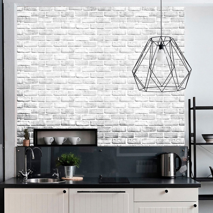 GIẤY DÁN TƯỜNG KHỔ 45CM X10M GẠCH XÁM KHÓI