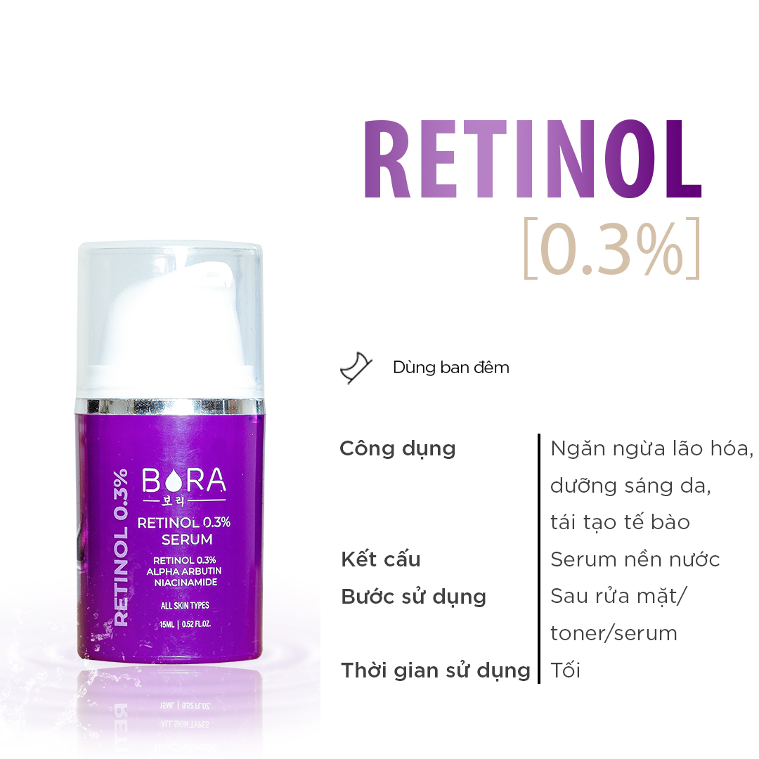 Tinh chất dưỡng trắng da mờ nám Retinol 0.3% serum