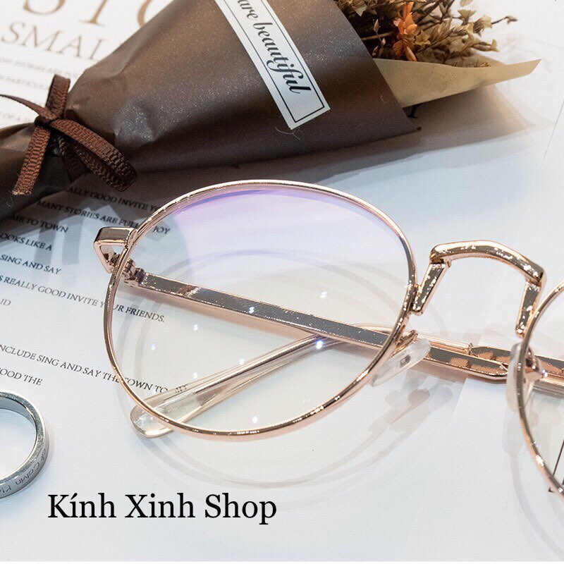 Kính Giả Cận, Gọng Kính Cận Nam Nữ Mắt Tròn Gọng Hợp Kim Không Độ Hàn Quốc - Kính Xinh Shop