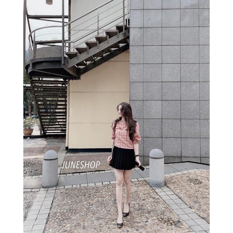 Bán sỉ áo sơ mi kẻ bèo cổ chun tay