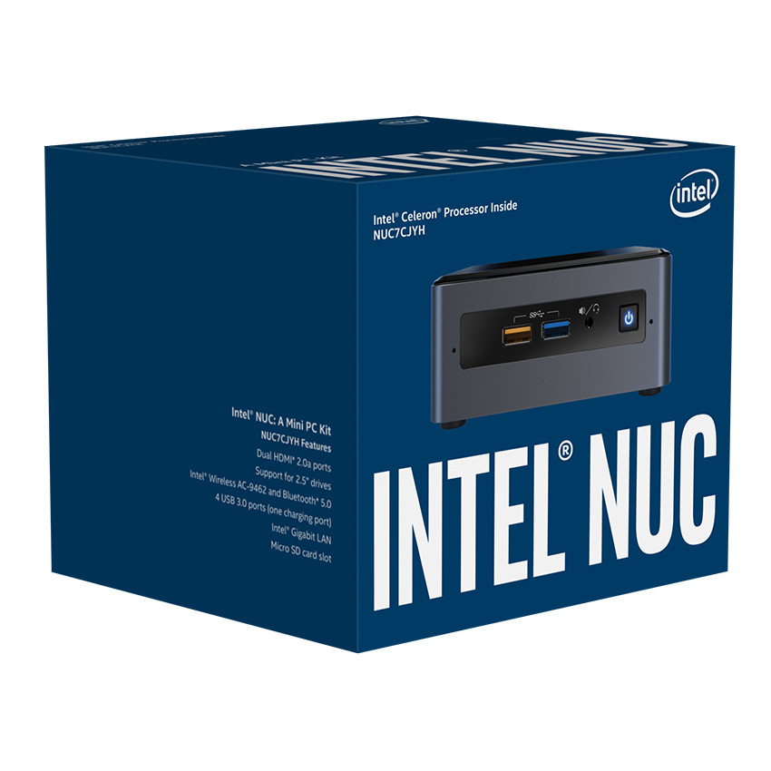 Máy tính văn phòng mini Intel NUC7CJYH - Chưa bao gồm RAM &amp; SSD - Hàng Chính Hãng