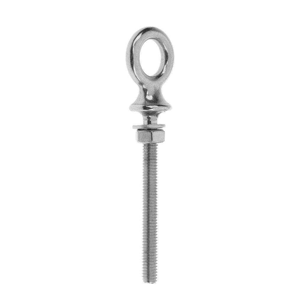 2x316 Stainless Steel Long Lifting Eye Bolt with Nut and Washer M6 x 60mm