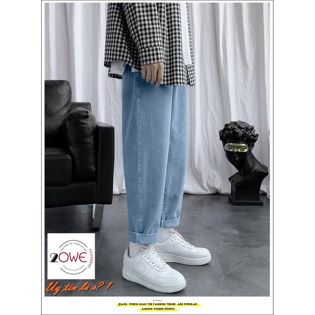 Quần jeans nam,jean nam, baggy nam, quần bò nam, xanh đen nam nữ, ống rộng , dáng xuông,  rộng, Style hàn quốc