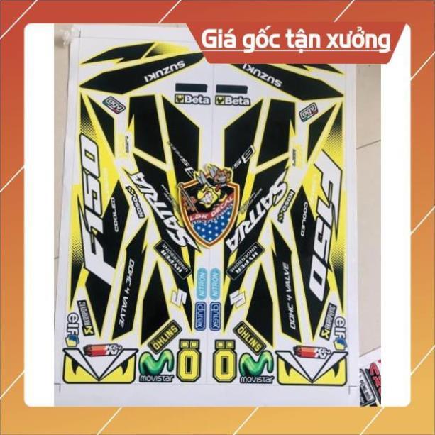 Tem rời Satria Fi dán xe vàng