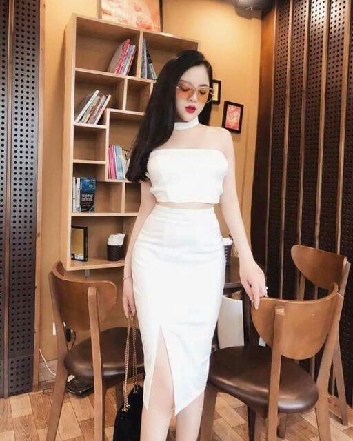 Sét cúp váy ôm xẻ