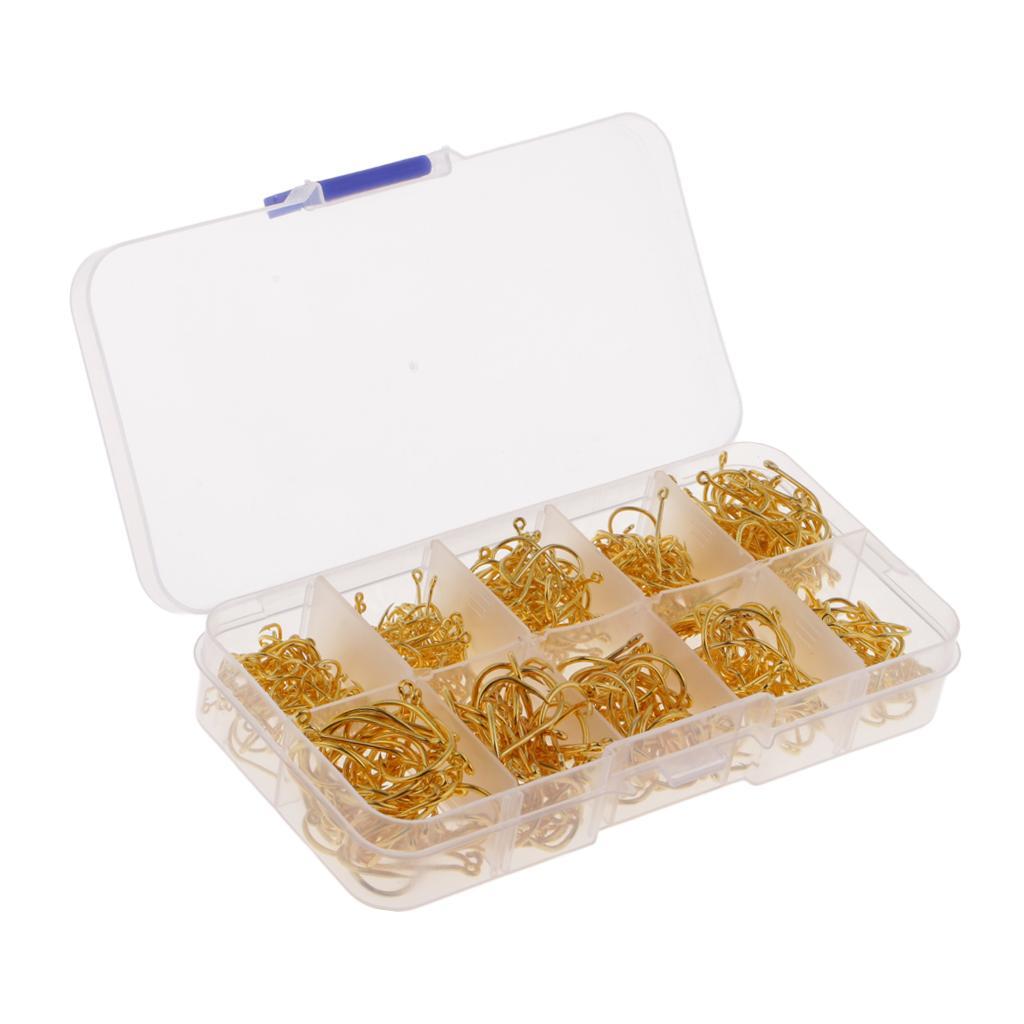 500pcs High Carbon Steel Fishing Hooks Offset Hook Barbed Fishing Hooks