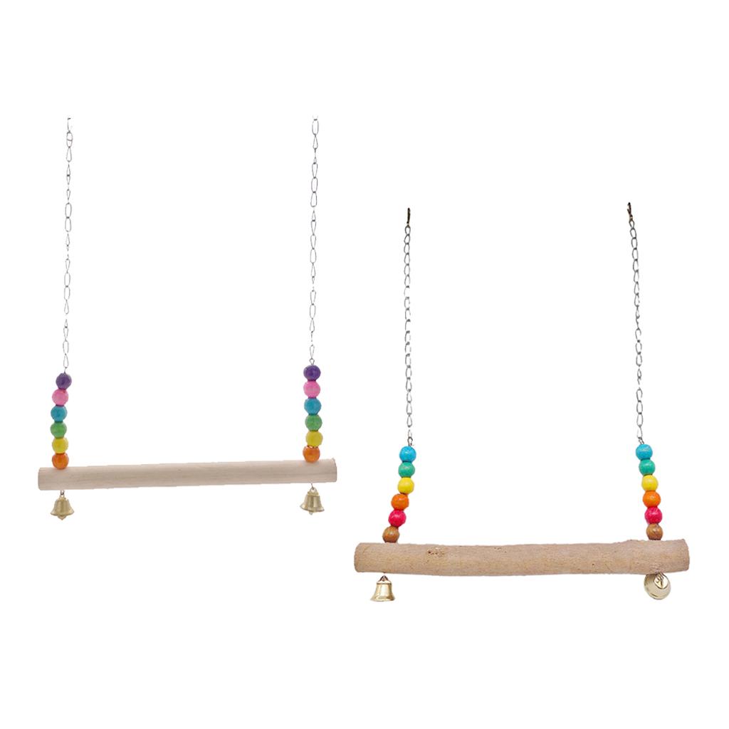 Pet Chicken Swing Toys Wooden Birds Stand Perch Parrot Chew Toys for Hens Large Bird Parrot Macaw Training