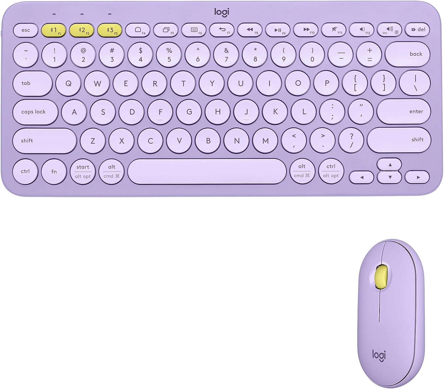 Bộ bàn phím không dây Logitech K380 Tím + Chuột không dây Logitech M350 Tím - Hàng chính hãng