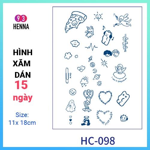 Hình Xăm Dán Tạm Thời Thảo Dược 15 Ngày mã HC098