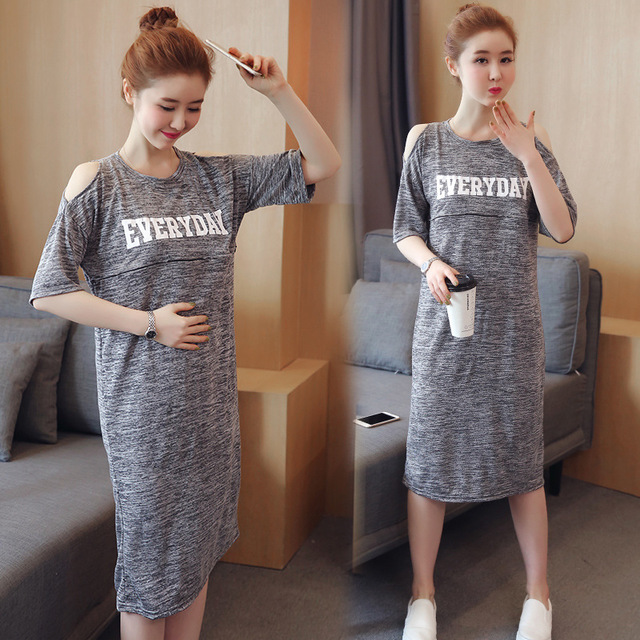 Đầm bầu, váy bầu sau sinh cho con bú chất Cotton