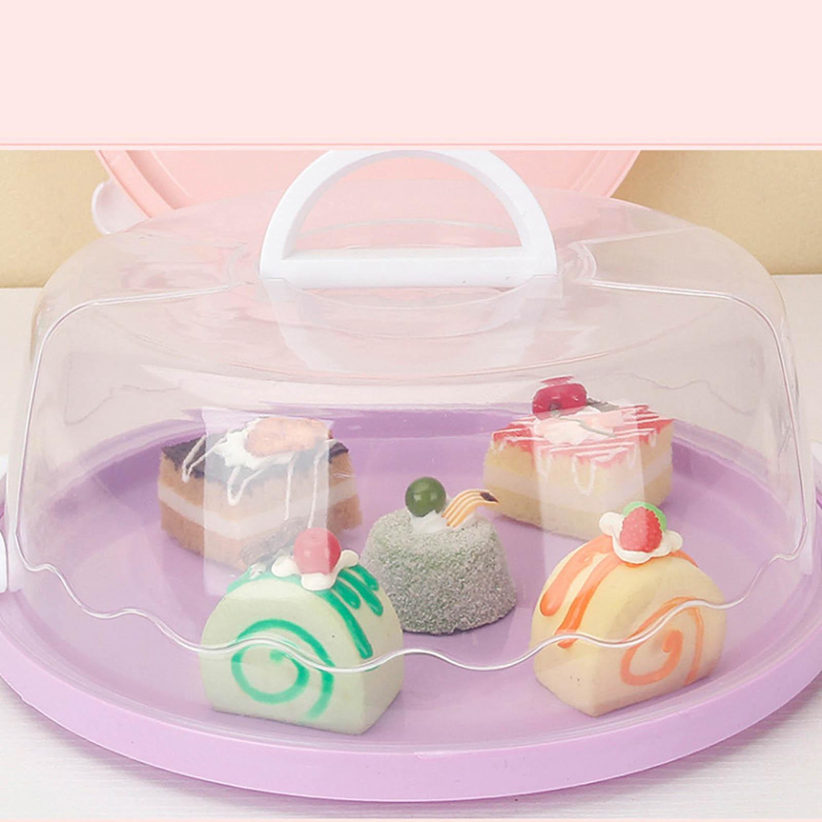 Cake Stand with Lid Cover Handle Round/Square Cake Keeper Clear Birthday