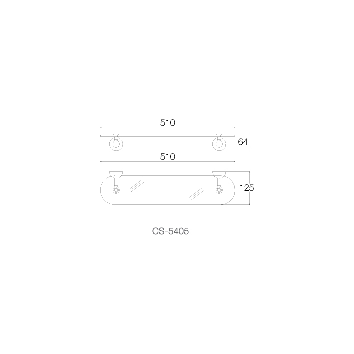 Kệ kính 50cm CS-5405 - INOX SUS 304