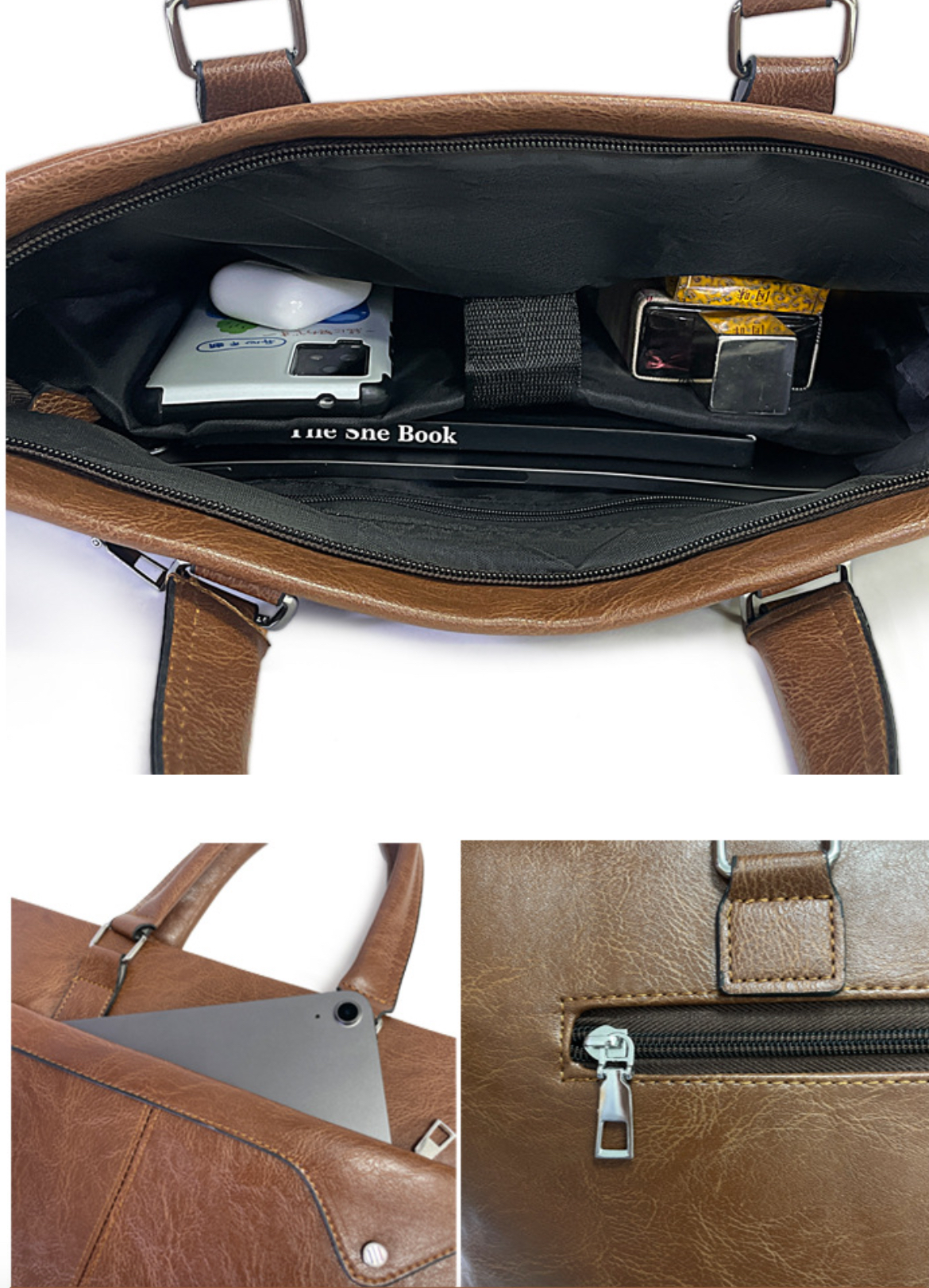Túi xách da chống sốc laptop, túi công sở nam cặp đựng laptop có dây đeo chéo - Hàng chính hãng